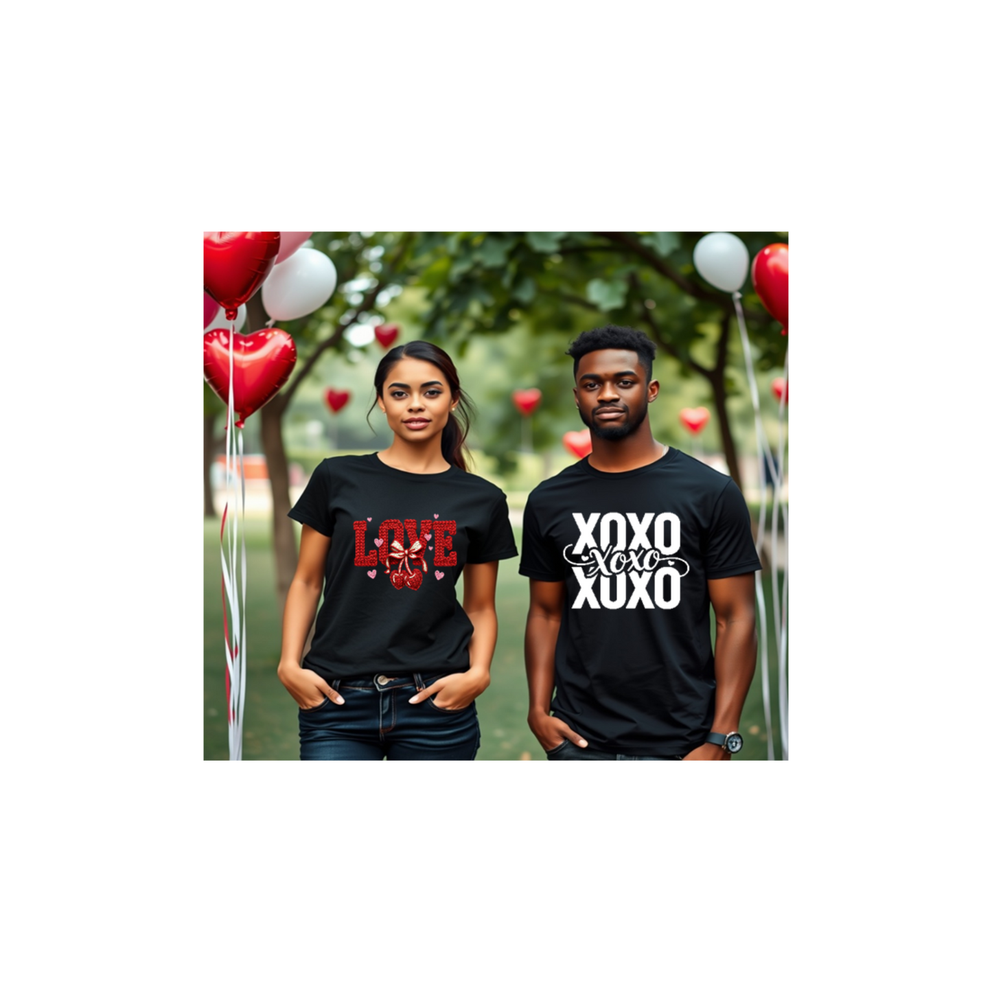 Women’s “LOVE” Textured Script T Shirt – Faux Yarn Style