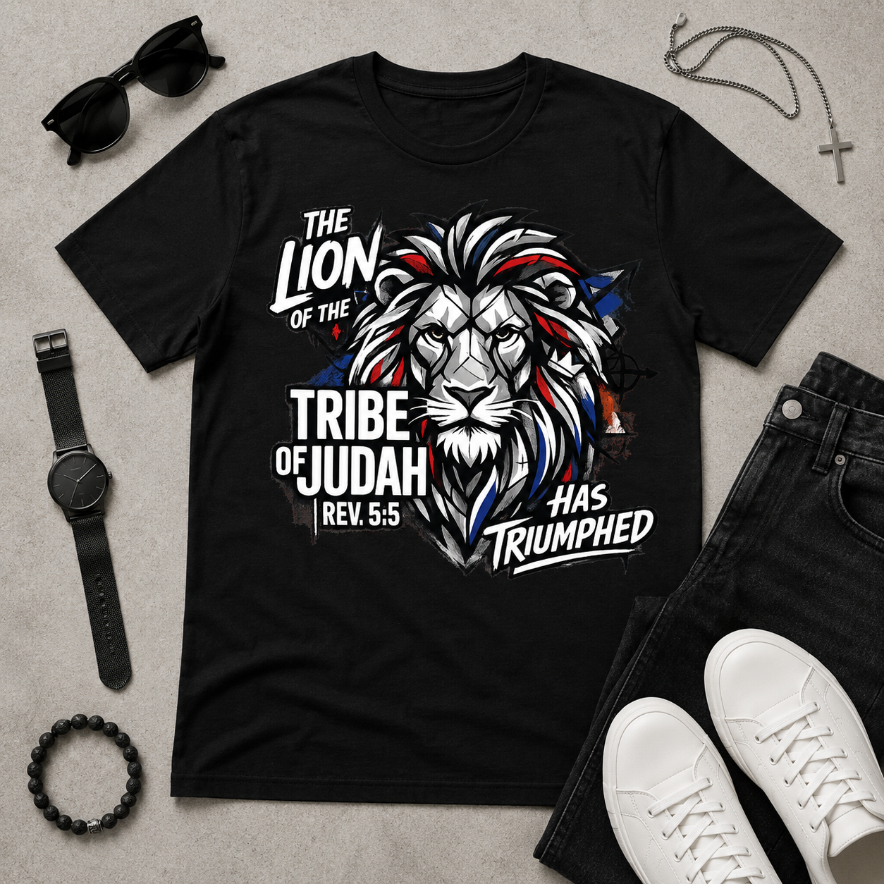 Lion of Judah Scripture T-Shirt | Revelation 5:5 Faith-Based Graphic Tee