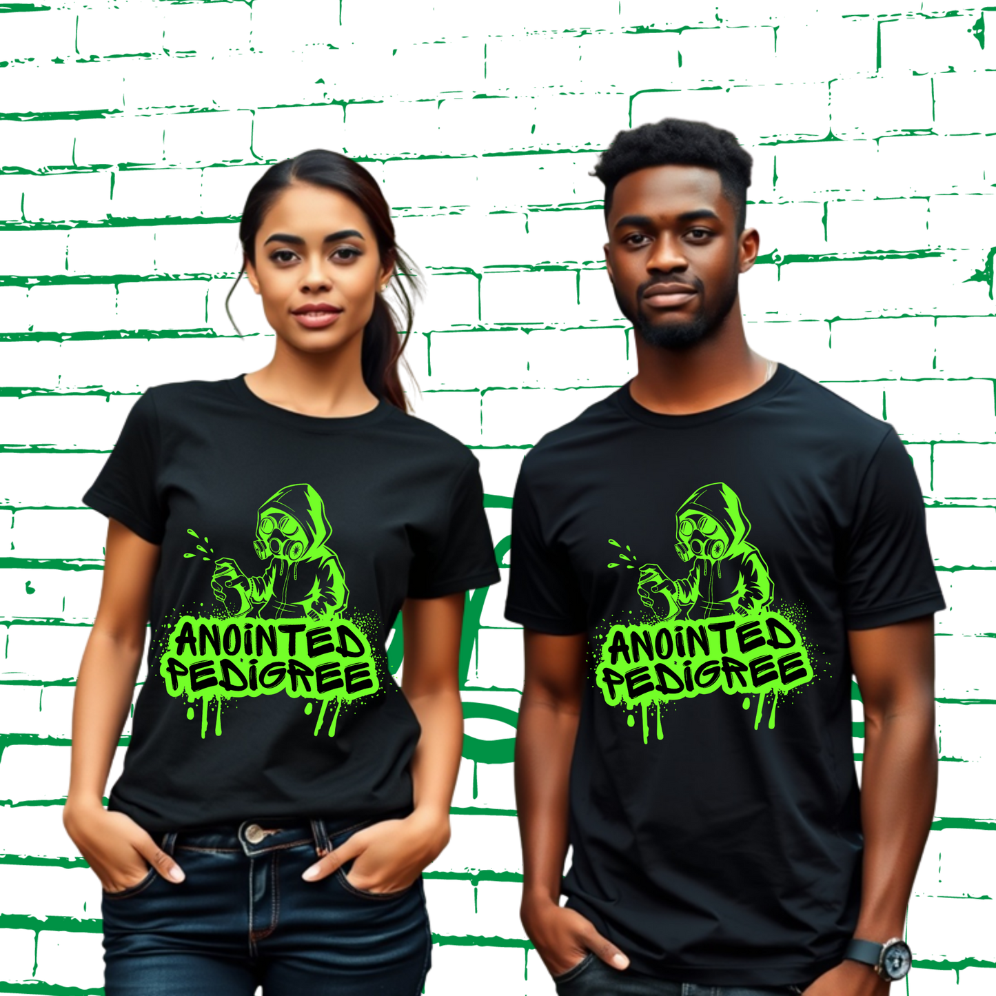 Anointed Pedigree Graffiti Tee Christian Streetwear Shirt for Men and Women