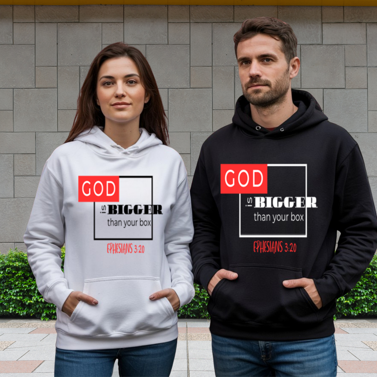 God Is Bigger Than Your Box – Unisex Hoodie– Ephesians 3:20