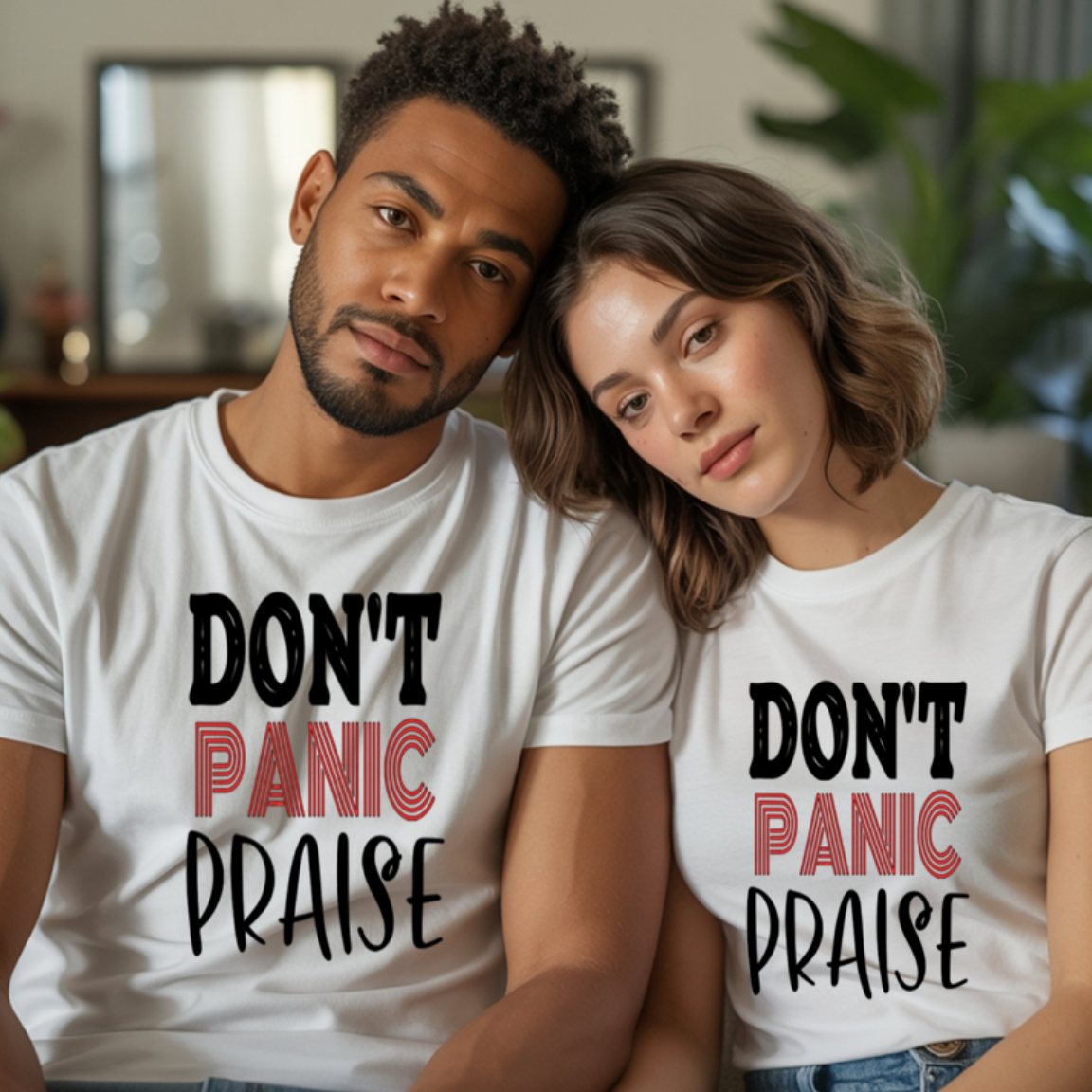 Don’t Panic Praise – 1 Thessalonians 5:18 Faith Tee