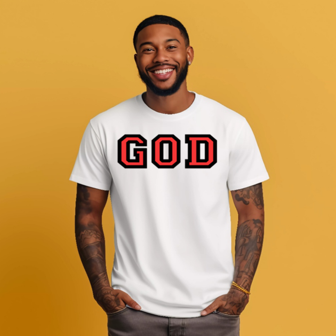 God Rocks Shirt GOD Varsity T-Shirt – Unisex Christian 100% Cotton Tee – Prints of ...