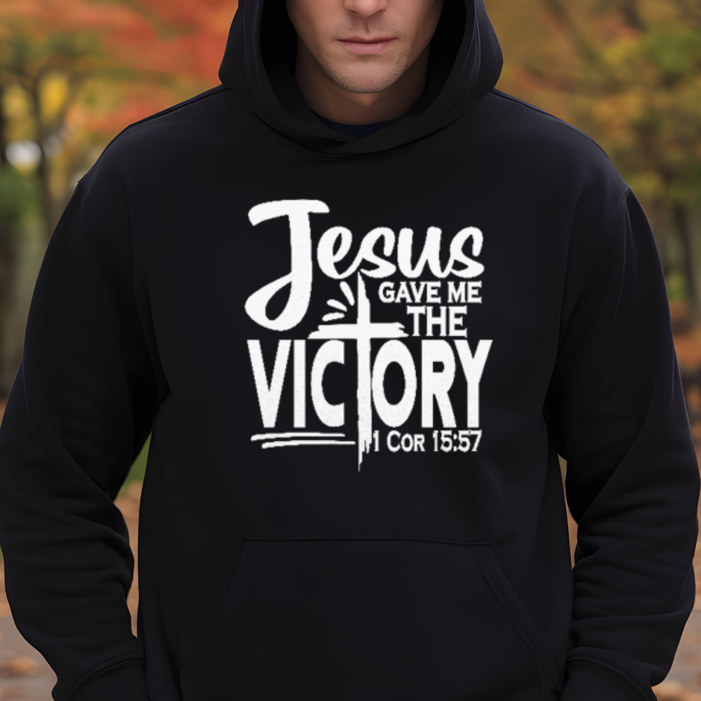 Jesus Gave the Victory Hoodie – 1 Corinthians 15:57 Faith Hoodie  Christian Apparel for Men & Women