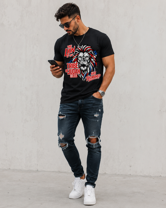 Lion of Judah Scripture T-Shirt | Revelation 5:5 Faith-Based Graphic Tee