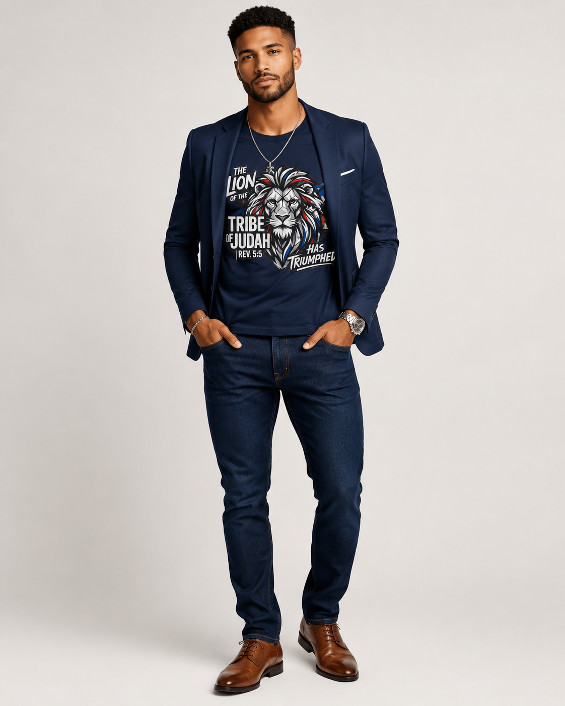 Lion of Judah Scripture T-Shirt | Revelation 5:5 Faith-Based Graphic Tee