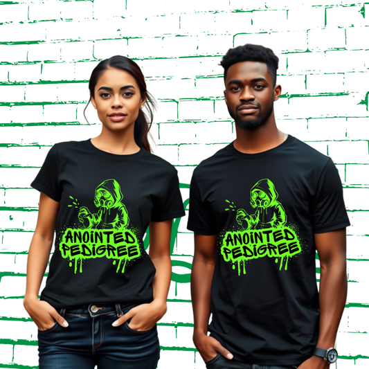 Anointed Pedigree Graffiti Tee Christian Streetwear Shirt for Men and Women