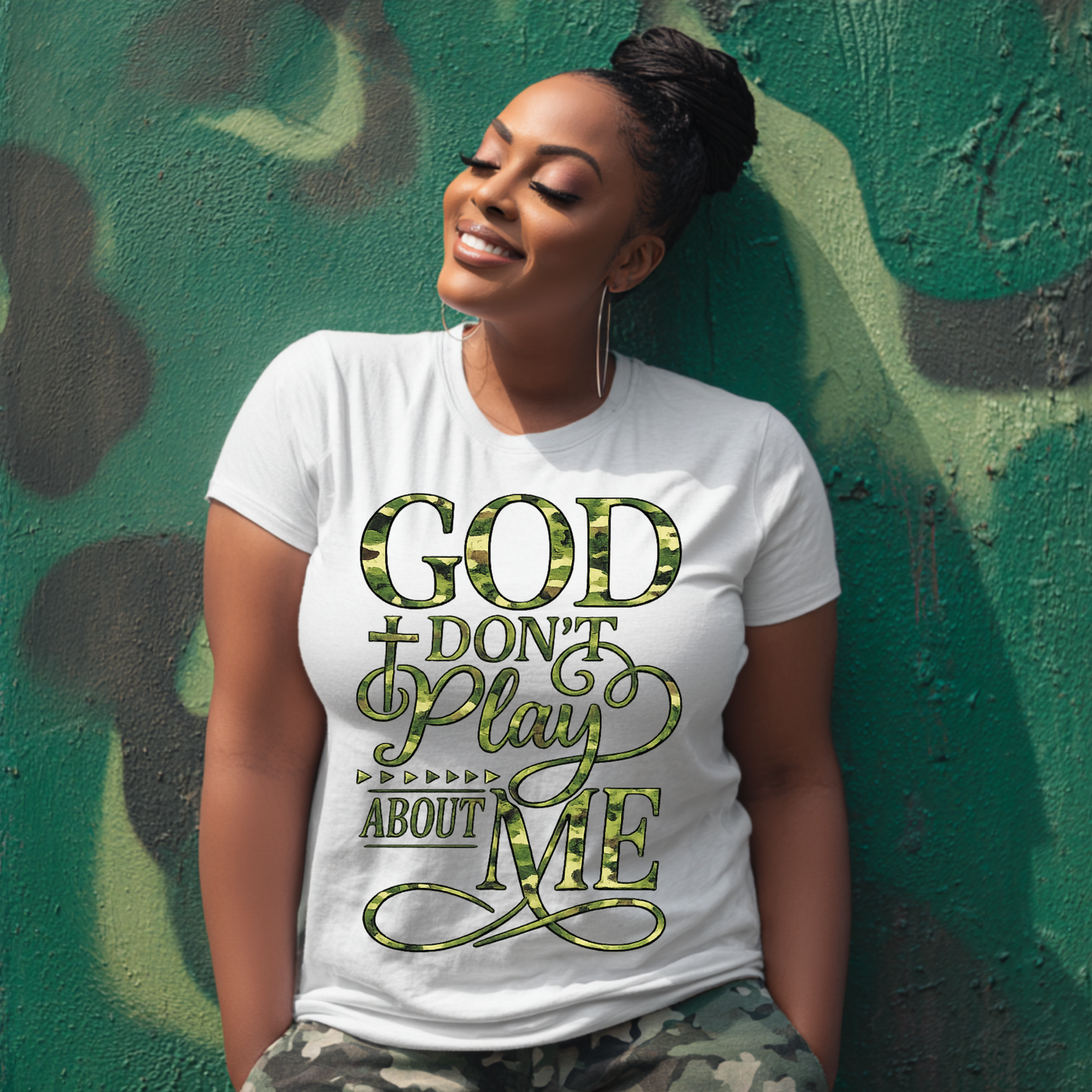 God Don’t Play About Me T‑Shirt – 100% Cotton Christian Graphic Tee- Faith‑Based Streetwear