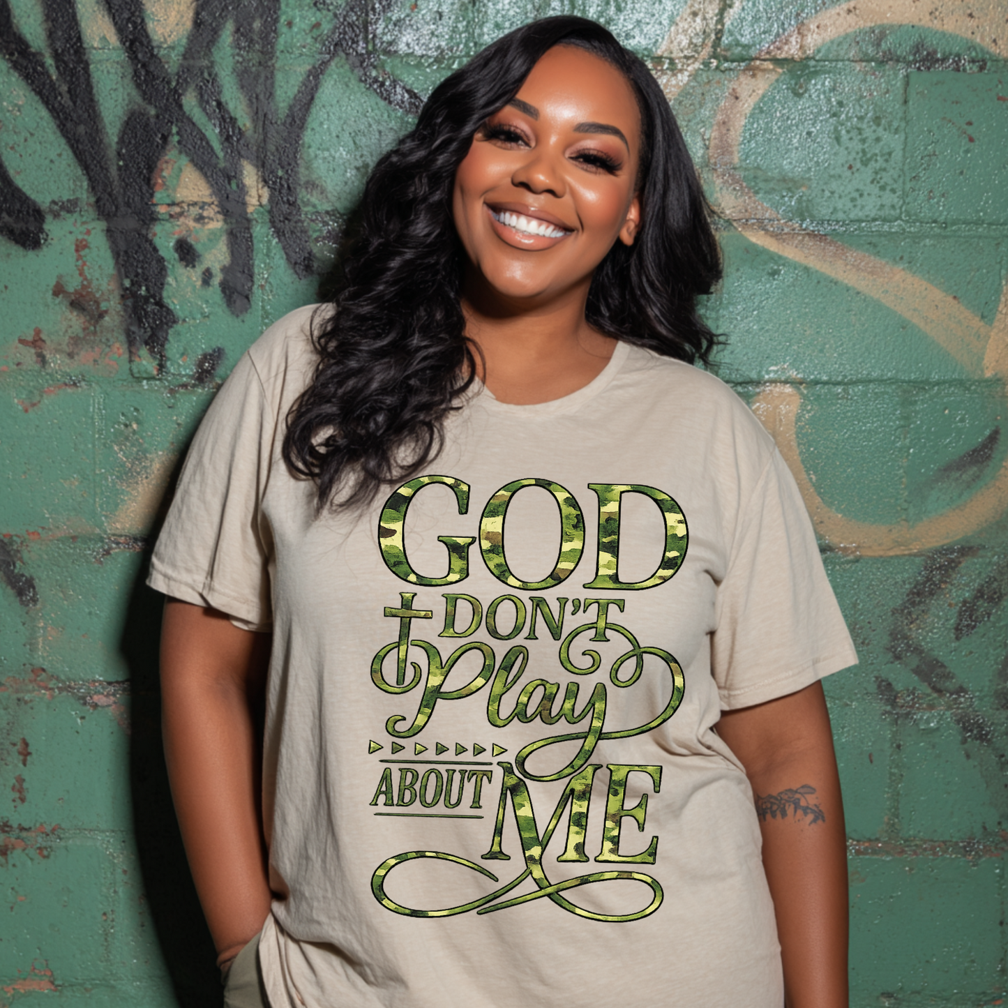 God Don’t Play About Me T‑Shirt – 100% Cotton Christian Graphic Tee- Faith‑Based Streetwear