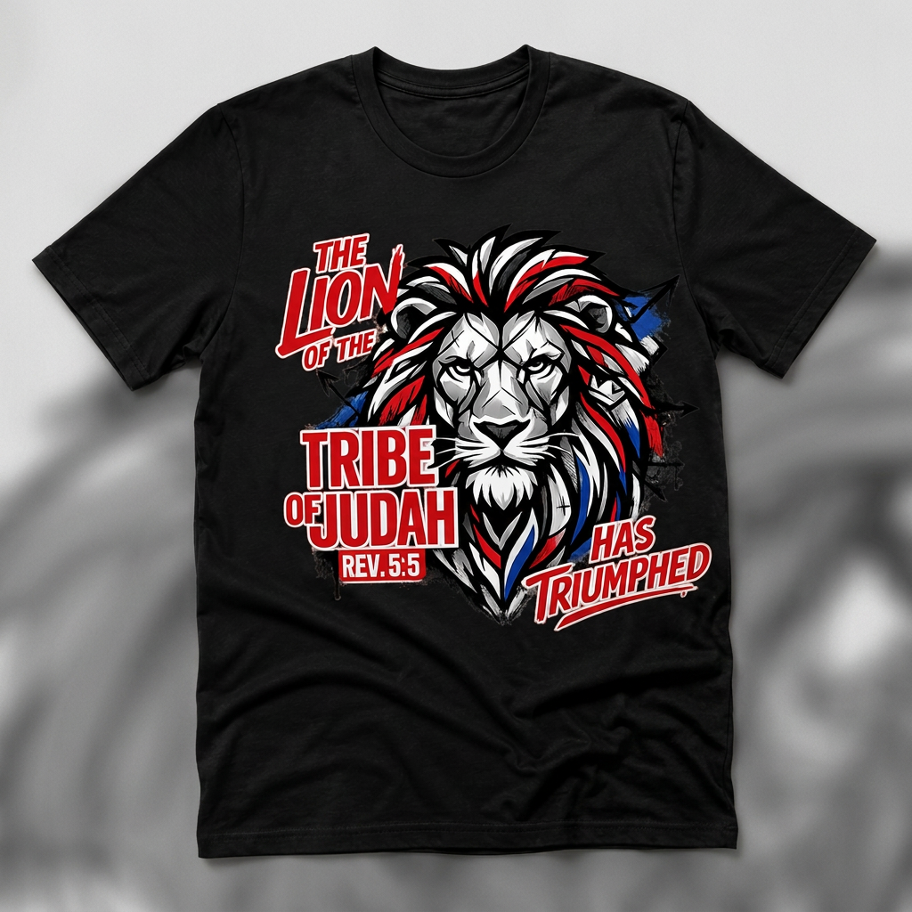 Lion of Judah red-letter DTF-detail mockup